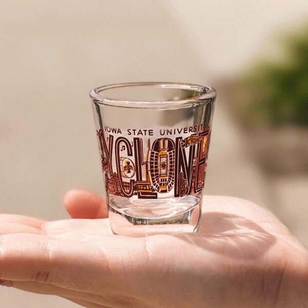 Iowa State Cyclones Doodles Ink shot glass 1-75-oz